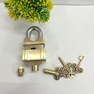 Strong <b>Padlock</b> Traditional Golden Brass New Design <b>Padlock</b> With 2 Keys Main Door Cabinet Door Modern Security <b>Padlock</b> For Safety - Product Image 4