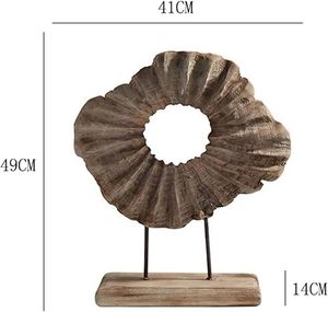 Handcrafted <b>Art</b> Deco Wooden Rope Knot Sculpture Hanging Decorative Tabletop Accent for Living Room and Home Office Shelf - Product Image 3