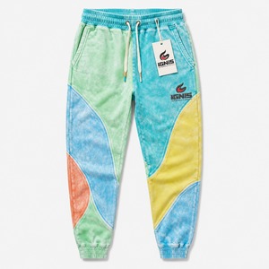 Pantalones de chándal vintage con lavado ácido, joggers de felpa oversize, pantalones casuales deportivos de algodón suave con cordón para entrenamiento y descanso, con OEM ODM - Product Image 4