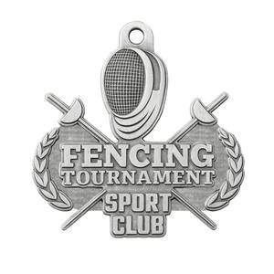Médaille personnalisée en argent sterling pour tournoi d'escrime, souvenir de compétition, récompense de club - Product Image 5