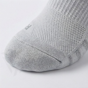 Gray Crew <b>Socks</b> Breathable Polyester Spandex <b>Running</b> Athletic <b>Socks</b> for Adults Summer Regular Style Solid Color Knitted - Product Image 6