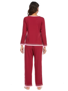 Ensemble de pyjamas pour femmes, modèles printemps, automne et hiver, vêtements de maison à manches longues, ensemble 2 pièces, spandex/coton, cordon de serrage, Bangladesh - Product Image 3