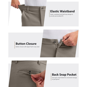 Shorts de golf personnalisés pour hommes, vêtements de sport athlétiques, 100 % coton, toile anti-UV, fabricant OEM, exportation mondiale, marchés de distribution. - Product Image 2