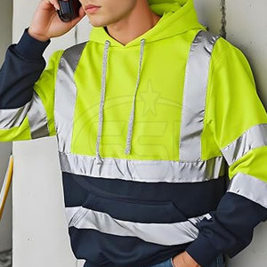 High Performance Safety Hoodie ANSI Class 2 Waterproof Customized Logo Visibility Workwear for Active Professional <b>Environments</b> - Product Image 2