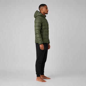 Veste matelassée pour homme, hiver, extérieur, à capuche, doublure en soie épaisse, rembourrage en coton, logo personnalisé, poids du tissu 500g, tendance, décontractée - Product Image 4