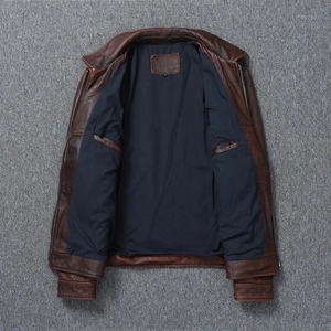 Veste en cuir de vachette véritable pour homme, de haute qualité, sur mesure, veste en cuir haut de gamme, veste chaude d'hiver de haute qualité, grande taille - Product Image 2