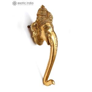 Poignée de porte Lord Ganesha de 10 pouces en laiton pour article de décoration intérieure et but de cadeau - Product Image 3