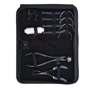 Kit de Extensiones de Cabello para Estilistas: Herramienta de Separación Rápida, Alicates para Extensiones de Micro Anillos y Cinta Adhesiva, Agujas Curvas para Uso en Salón - Product Image 1