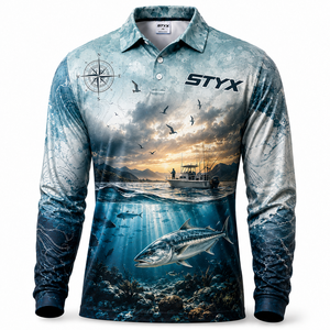 Polyester Fishing Shirt <b>Hoodie</b> UPF50+ Quick Dry Custom Long Sleeve Sublimation UV Protection Sunwear OEM ODM Wholesale - Product Image 3
