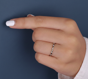 Anillo de Diamantes de Laboratorio de 0.18 Ct, Banda Redonda de Oro Blanco, Anillo de Diamantes Personalizado al por Mayor, Anillo de Boda de Laboratorio - Product Image 6