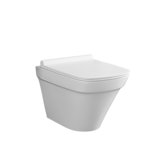 WC monobloc moderne à poser au sol, en céramique carrée, avec chasse d'eau à fermeture douce et siphon en P/S, pour hôtels et villas - Product Image 4
