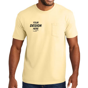 T-shirt de travail utilitaire pour homme, personnalisé, en mélange de coton et de polyester durable, léger, respirant, col rond, anti-boulochage, séchage rapide - Product Image 1