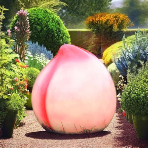 منحوتات خوخ من الألياف الزجاجية، تماثيل فاكهة كبيرة للعرض في الأماكن الخارجية والداخلية، أحجام مخصصة - Product Image 4