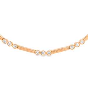 Collar Trio Diamond Station de Oro Sólido 14K/18K con Diamante Cultivado en Laboratorio de 1.12ct Claridad VS+ Certificado IGI, Collar para Usar en Capas - Product Image 5