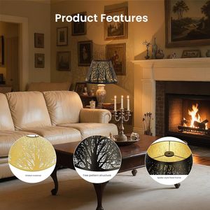 Paralume Vintage Grande in Metallo Nero Decorativo, Coprilampada e Paralumi Neri Vintage - Product Image 3