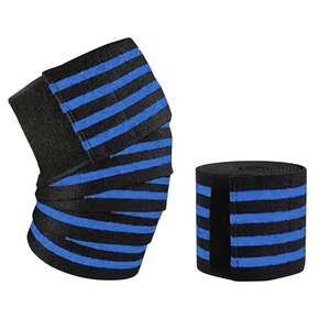 Soporte de Rodilla Ajustable con Tiras Elásticas Estabilizadoras en Negro y Azul para Alivio de Esguinces, Cierre de Gancho y Bucle para Todas las Estaciones - Product Image 1