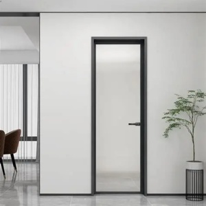 Lusso stile francese telaio in alluminio <span class=keywords><strong>porta</strong></span> in vetro con forma quadrata e oro nero zigrinatura leva maniglia <span class=keywords><strong>per</strong></span> Villa - Product Image 5