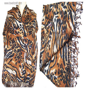 Elegant Animal Print Jacquard Pashmina Scarf for Women <b>and</b> Men Soft Luxury Warm Winter <b>Shawl</b> Stylish <b>Wrap</b> Lightweight Designer - Product Image 3