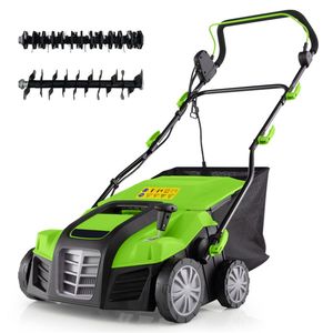 Dethatcher Elettrico per Prato 1300W, Larghezza di Taglio 16 Pollici, Ruote Resistenti all'Usura, Ampio Sacco Rimovibile per Erba, 230V - Product Image 1