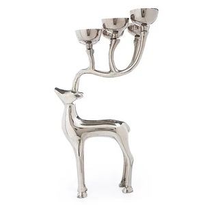 Small Size Aluminum Deer Candle Holder with T Light Holder Christmas Decorative Gold Plated Candle <b>Stand</b> for Wedding Gifts - Product Image 6
