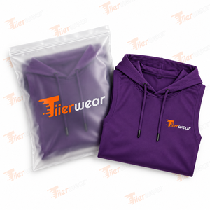 Camiseta sin mangas con capucha para hombre, color morado, de secado rápido, poliéster, deportiva, con logotipo bordado en la parte delantera. - Product Image 6