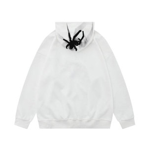 Sweat-shirt tissé au crochet pour homme, marque tendance, style urbain, hiver, ODM, décontracté, à capuche, ourlet fendu, imprimé araignée, design Hip-Hop, coupe ample - Product Image 4