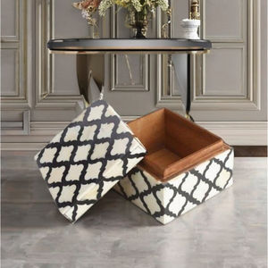 Caja de Almacenamiento de Joyas Cuadrada con Incrustaciones de Resina y Hueso, Diseño Geométrico Moderno, Hecha a Mano, Ecológica, Duradera, de Lujo, Artesanal y Decorativa - Product Image 2