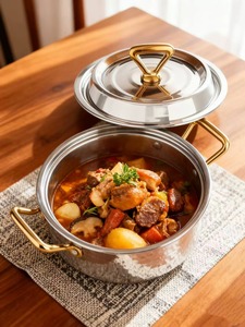 Ollas de Acero Inoxidable de Primera Calidad, Hechas a Mano, para Cocina y Mesa, Cazuelas de Lujo, Recipientes Metálicos para Almacenamiento de Alimentos - Product Image 3