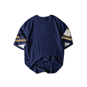 Maillot de football américain personnalisé avec numéros dorés, manches à double rayure, coupe performance, OEM, vente en gros, qualité supérieure - Product Image 3