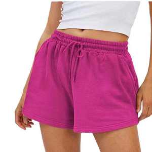 Shorts décontractés noirs pour femmes, taille élastique, légers, pour l'été, pour la détente, à porter au quotidien - Product Image 4