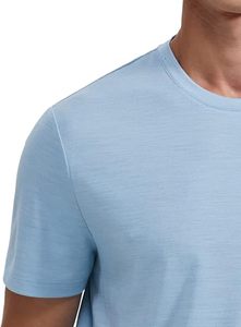 Men's Merino <b>Wool</b> T-Shirt 100% Cotton Knitted <b>Base</b> <b>Layer</b> Soft Wicking Breathable Lightweight Short Sleeve <b>Wool</b> Crew Neck T Shirt - Product Image 4