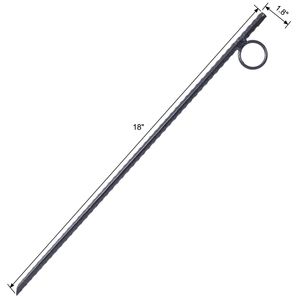 Set di 6 Picchetti Angolati in Acciaio da 3/8x18 Pollici, Resistenti e Robusti, per Tende e Gazebo, con Anello e Accessori - Product Image 3
