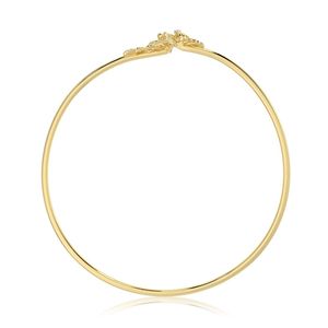 Best look Yellow Gold Diamond <b>Flower</b> Cuff <b>Bracelet</b> Round Brilliant Cut Pave Setting Women's Romantic Everyday Wear Jewelry - Product Image 2