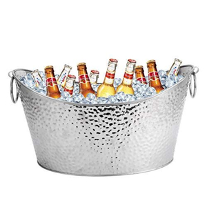 Ensemble de 2 refroidisseurs à vin en métal noir et cuivre finition martelée, seau à glace pour champagne, pour bar et fêtes, refroidisseurs à bière - Product Image 2