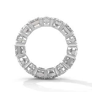 Anillo de Eternidad de Oro Blanco con Siete Piedras, Corte Ovalado, Pera, Baguette, Redondo Brillante, Banda de Diamantes para Mujer - Product Image 3