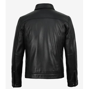 2026 OEM <b>Top</b> Selling Black Cowhide <b>Leather</b> Jacket Men's Front Pockets 100% <b>High</b> Quality Low MOQ Winter Fashion Heated Waterproof - Product Image 2
