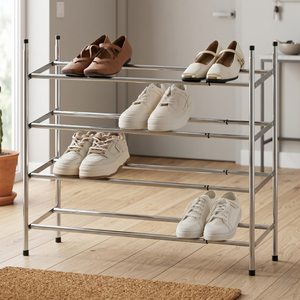 Modern Portable 4-Tier DIY Metal Shoe Rack Simple Home Furniture for Entry - Product Image 1