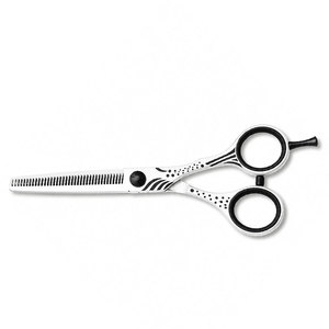 Ciseaux professionnels pour la parrure des cheveux, 32 dents, acier inoxydable, pointe arrondie, pour droitiers, manche moyen, poignée en plastique - Product Image 6
