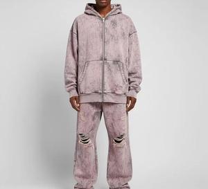 Al por mayor OEM Chándales Vintage para Hombre con Lavado Ácido, de Alta Calidad, Personalizados, Oversize, con Cremallera Completa, 100% Poliéster, de Secado Rápido, Estilo Flare - Product Image 1