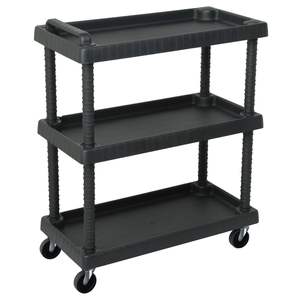 <b>3</b>-<b>Tier</b> Black PP Workshop Tool <b>Trolley</b> 29.5\"x14.8\"x36.2\" Convenient 29.5\"x14.8\"x36.2\" Utility Cart - Product Image 1