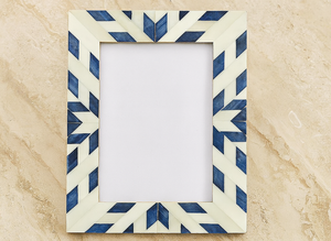 Luxury Handmade Blue White Resin Inlay Picture <b>Frame</b> Decorative Bone Style for Home Office for Tabletop Decorative Photo Display - Product Image 5