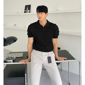 Camisa de Verano para Hombre, Ecológica, de Lana/Cachemira, Estilo Coreano, Corte Ajustado, Cuello Solapa Suave, Casual, Talla XL - Product Image 6