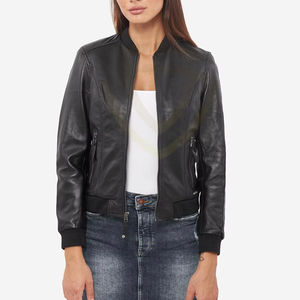 Veste en cuir pour femme respirante avec logo personnalisé, couleur et taille personnalisables - Product Image 1
