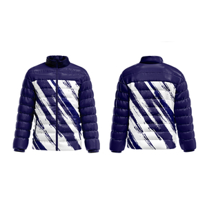 Chaqueta Acolchada Unisex con Degradado de Color, Estampado por Sublimación, Cuello Alto, Cierre de Cremallera, Informal de Invierno, Gruesa, con Relleno de Poliéster - Product Image 2