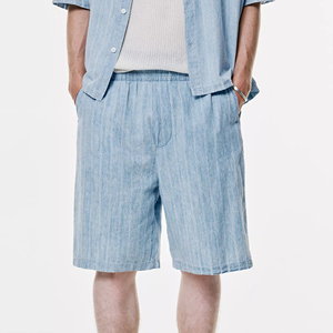 Ensemble short en jean de qualité supérieure pour hommes, nouvelle collection, avec logo personnalisé, taille élastique, en polyester et coton - Product Image 6