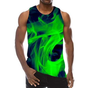 Men's Vintage Breathable Quick Dry Knitted Polyester/Cotton Gym Sleeveless Shirt Bodybuilding Fitness Muscle Tank Top O-Neck - Product Image 4