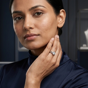 Bague de fiançailles de luxe pour femme de la marque DIFF, diamant de laboratoire classique rond brillant, platine PT950, certifié IGI - Product Image 4