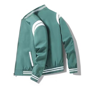 Veste de baseball pour homme, style varsity, col montant, fermeture éclair, doublure en polyester et coton, respirante, idéale pour l'automne - Product Image 2