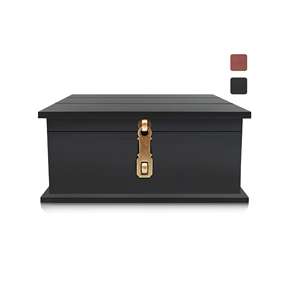 Caja de Almacenamiento Grande de Madera con Tapa con Bisagras y Cierre Metálico, Caja Decorativa Negra para Guardar Recuerdos, Joyas, Fotos y Objetos Valiosos para el Hogar u Oficina - Product Image 6