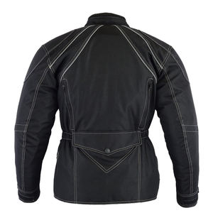Veste de moto textile rétro vintage pour homme, idéale pour l'aventure hivernale, respirante, en Cordura, avec poches utilitaires et ceinture à la taille - Product Image 3